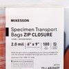 McKesson Specimen Transport Bag, Biohazard, Zip Closure, 2 mil Thickness,