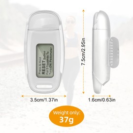 flintronic Pedometer 3D Walking Pedometer, Portable USB Rechargable Sports Pedometer with Lanyard, Track Steps in Real Time, Pedometer for Older Kids/Fitness Men/Women/Elders, White