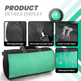 C&F BOGMOST Small Travel Duffel Bag Foldable Waterproof Gym Bag for Gym Beach Swim Bag Men Women Duffle Bag Lightweight Oxford Cloth Sports Bag, C-Green-Large, 20 INCHES