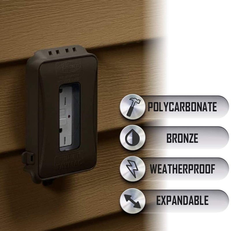 TAYMAC ML500 Single-Gang Mount 16-in-1 Flat Nonmetallic Weatherproof Vertical/Horizontal, 1-Pack,