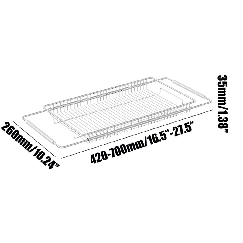 MINGFANITY Extendable Dish Drying Rack Over The Kitchen Sink, Vegetables