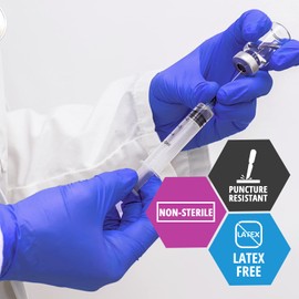 MED PRIDE Puncture-Resistant Nitrile Gloves for Women, Latex & Powder-Free, Textured Fingertips, Medium Size, Ideal for Healthcare and Food Service -Medical Exam Gloves [Box of 50]- Disposable