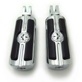 HONGK Gear Skull Footpeg For 2003-2014 Triumph Speedmaster (Front & Rear) Chrome