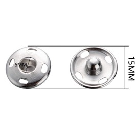 Metal Snap Fasteners Studs Metal Press Studs Great for Closure Purse Handbag Clothes Sewing Craft(15mm)…