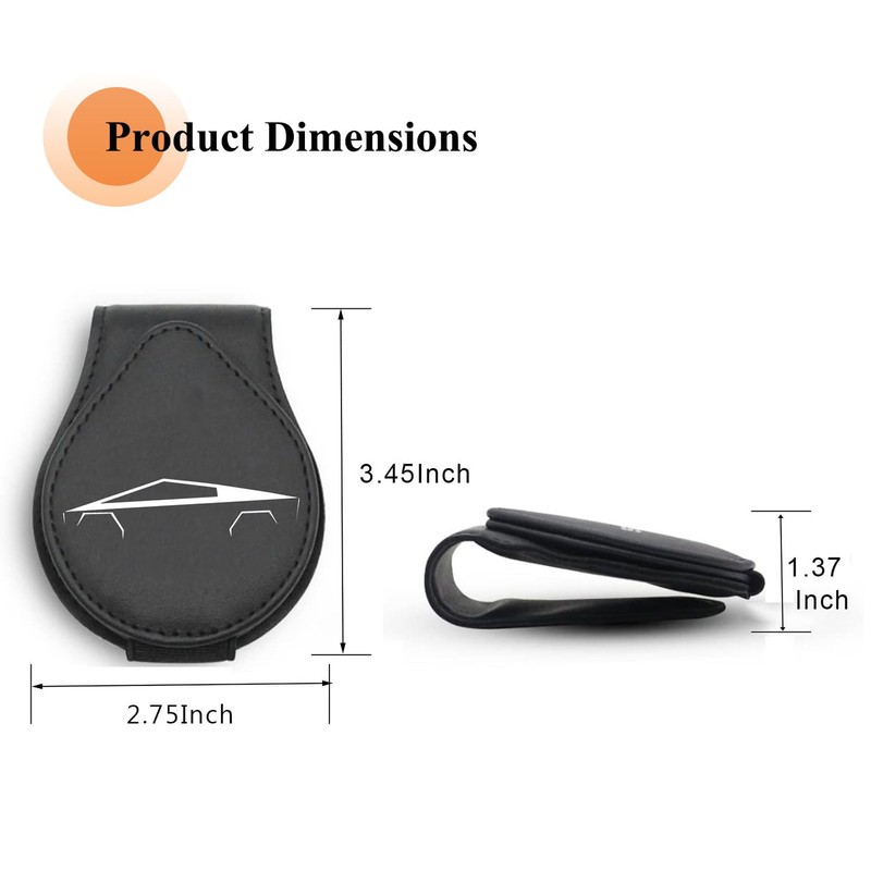 Car Sunglasses Holder Compatible with Cybertruck Sun Visor Magnetic Leather