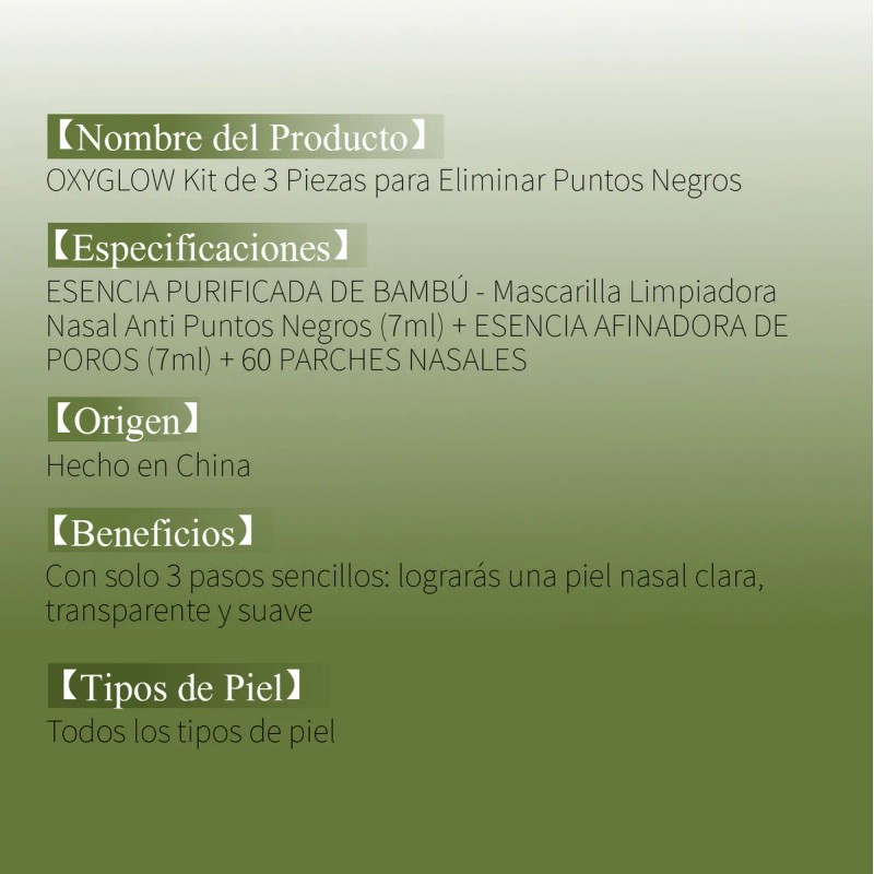 Kit Oxyglow 3 Pasos Elimina Puntos Negrostecnología Bambú + Nopalextracción
