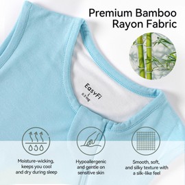 Rayon Made from Bamboo Sleep Sack 6-12 Months Ultra Soft Toddler Sleep Sack 1.0 Tog Baby Wearable Blanket Unisex Sleeping Bag for Babies Infant with 2-Way Zipper