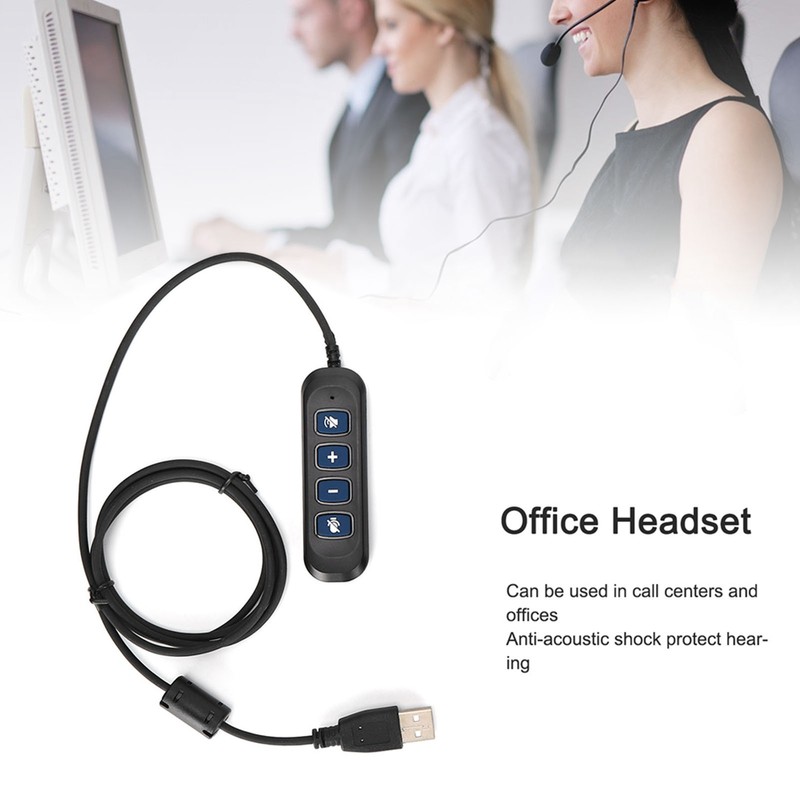 H901 USB Plug QD Cable Adaptor Adjustable Volume Call Center