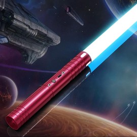 2-in-1 Double Edged Lightsaber, Toys more suitable for Kids 15 RGB Color Changing LED Lightsaber, USB Rechargeable Toy Lightsaber for Party, Christmas Gifts Multifunction:_1PC Duel sword +USB charging cable+23.6 inch R