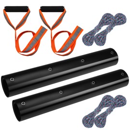 2 Pcs Deer Drag Sleds Deer Sled Game Hauler with 2 Pcs Heavy Duty Drag Strap for Duck Hunting Ice Fishing Accessories Rope Pulling Harness for Hunting Gift(Black)