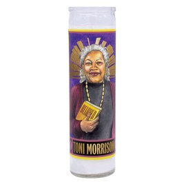 The Unemployed Philosophers Guild Toni Morrison Secular Saint Candle - Unscented 8 Inch Tall Glass Prayer Votive, Made in The USA, Vegetarian Wax