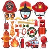 Kristin Paradise 25Pcs Fireman Photo Booth Props with Stick, Firefighter