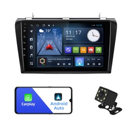 Android 10 Double Din Car Stereo for Mazda 3 2004-2009 with 9 Inch Touchscreen Radio Built-in Wireless Carplay/Android Auto/GPS/Bluetooth/FM/AUX-in/Steering Wheel Control Backup Camera 2+32G