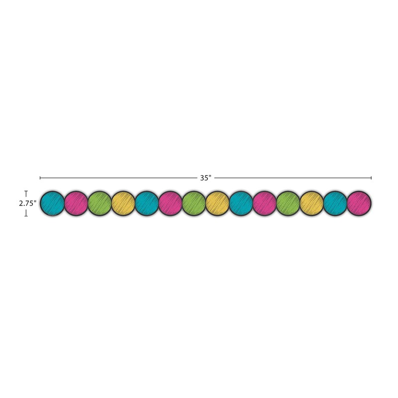 Teacher Created Resources 3498 Chalkboard Brights Circles Die-Cut Border Trim