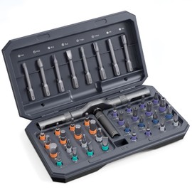 JXTZ 42 in 1 Ratchet Screwdriver Set, Magnetic Multi-Bit Repair Tool Kit with Detachable Handle, Compact & Portable Screwdriver Set for Home DIY, Computer, Furniture, Bicycle