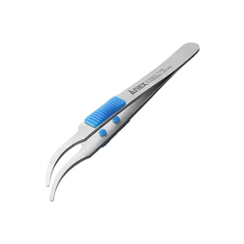 ANEX Stainless Steel Rubber Grip Tweezers, Round Bird Tip, 4.7 inches (120 mm) No. 217