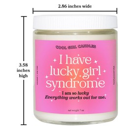 Cool Girl Candles | Lucky Girl Syndrome Nectarine + Coral Scented Candle Preppy Pink Aesthetic Room Decor Pastel Danish Y2K Gift for Sister Tiktok Viral Best Friend BFF Bestie for her