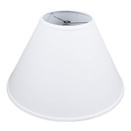 FenchelShades.com Lampshade 7" Top Diameter x 18" Bottom Diameter x 12" Slant Height with Washer (Spider) Attachment for Lamps with a Harp (White)