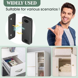 Dolenor Ultra Thin Cabinet Door Magnets Catch,Magnetic Door Catch,Cabinet Latch Magnetic Closures for Kitchen Closet and Cupboard Wardrobe (8, White)