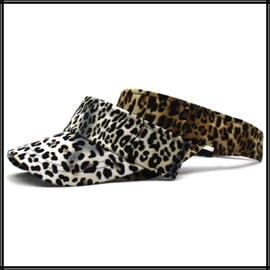 White Fang CA963 Visor, Sun Visor, Hat, Leopard Pattern, Animal, Sunshade, Stylish, Brim, beige