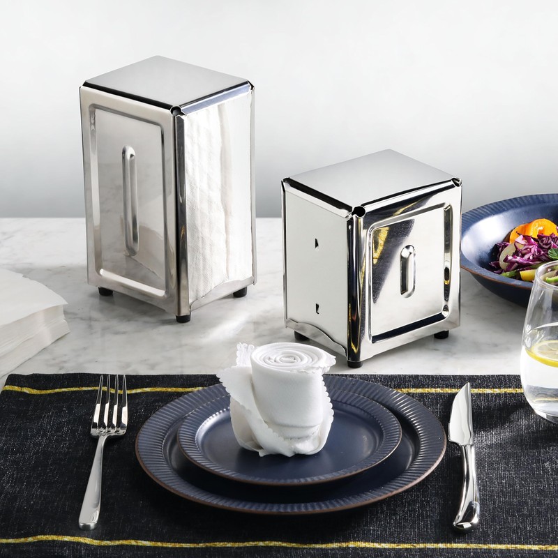New Star Foodservice 24043 Stainless Steel Short Napkin Dispenser, 3.875