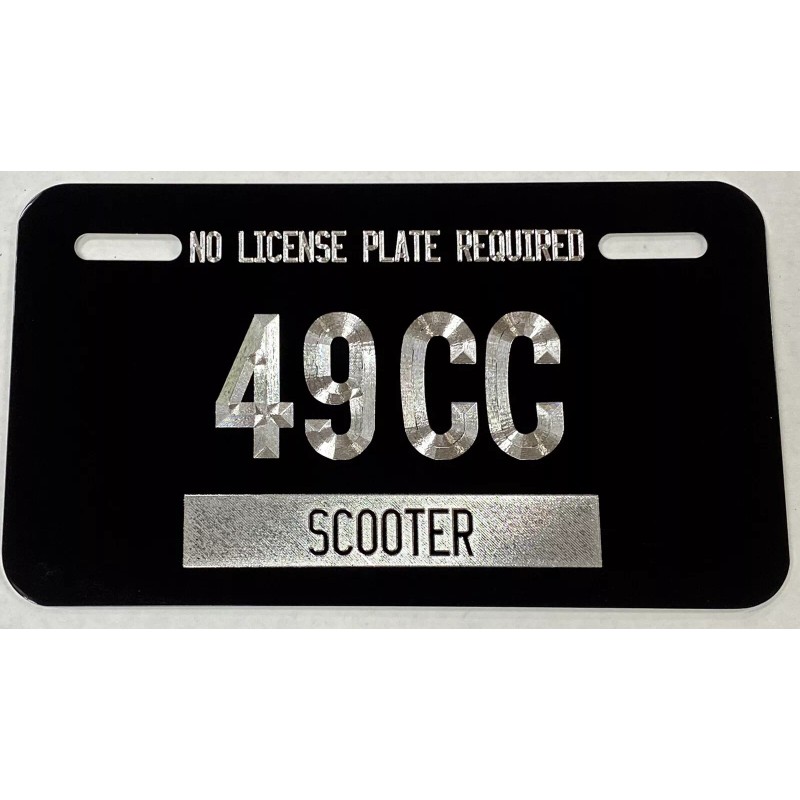 Diamond Etched Products Scooter Moped Tag No License Plate Required