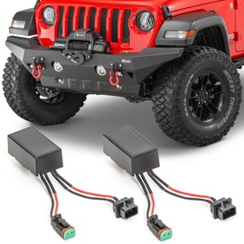 Quadratec Fog Lamp Anti Flicker Pulse Width Modulator - Fits Jeep Wrangler JK, JL, & 4-Door Unlimited 2010-2023 - Eliminate Headlight Flicker - PSX24 to Deutsch-Style Sdapter - Sold in Pairs