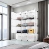 4-Tier Closet Storage Cabinet - 12-Cube, Modular & Matte ​Wardrobe