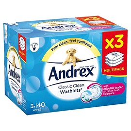 Andrex Washlets Classic Clean Toilet Tissue, Pack of 3