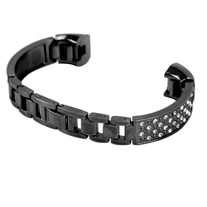 Stainless Steel Bracelet Women Inlay Rhinestones Wristband Wrist Decoration for