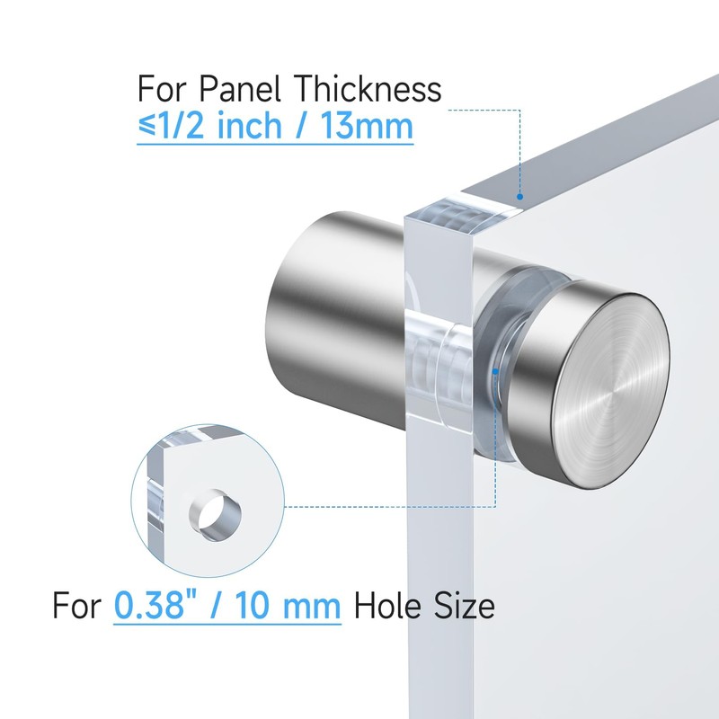 LuckIn 8 Pack Standoff Screws for Acrylic (3/4 in. Dia