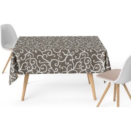 ECOMMERC3 Fleckabweisende Tischdecke für rechteckigen Tisch, Größe 200 x 140 cm, schmutzabweisende Tischdecke, extra weich und wasserdicht, Farbe Leinen