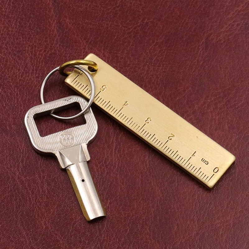 BIlinli 6cm Small Copper Ruler 3mm Thickened Brass Metal Ruler