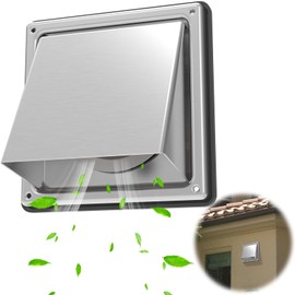 FOROIRON 4 Inch Metal Dryer Vent Cover Outside Outdoor Wall 4 Inch External Extractor Wall Vent with Cushioned Non Return Flap Stainless Steel Outdoor Dryer Vent Cover 4 inch Dryer Vent Cover