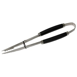 Chef Craft 1-Piece BBQ Tong with Silicone Handle, Gray and Stainless Steel, 15-1/2-Inch