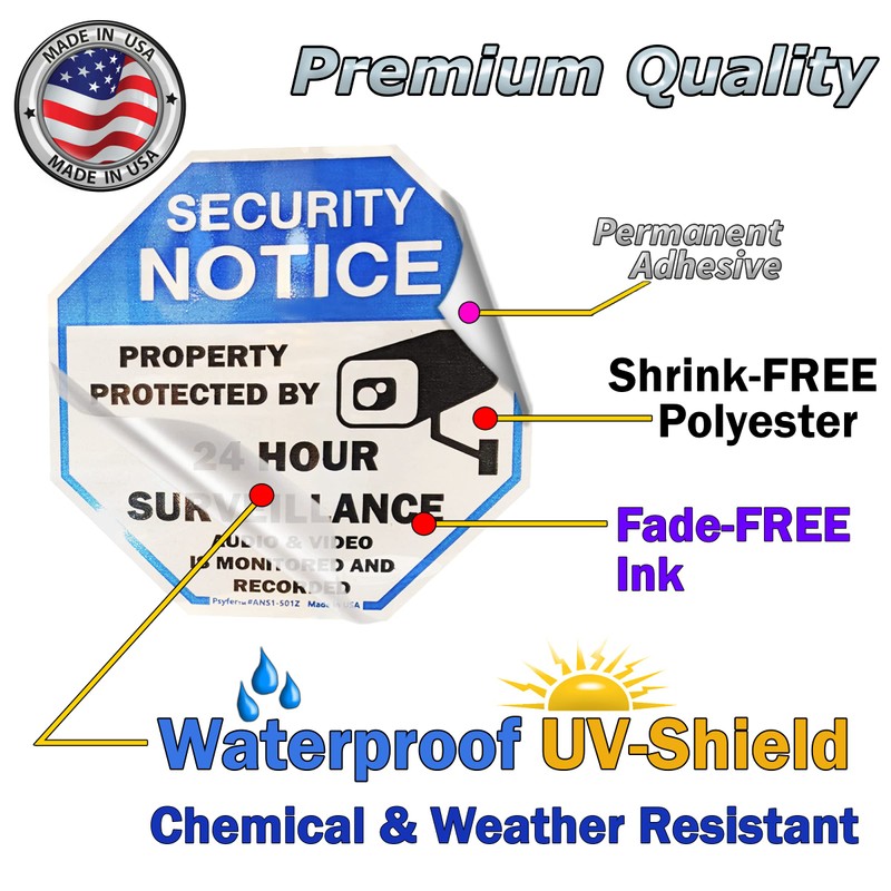 Psyfer® (Fade-Free) 6 Pack - 2⅝" UV Security Stickers [Made