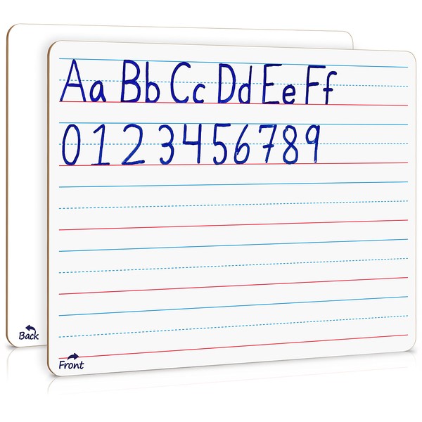 Double Sided Whiteboard Lined Dry Erase Board for Kids Ruled Writing Board Handwriting Practice - Small White 9x12 Dry Erase Board with Lines Education Teacher Supplies
