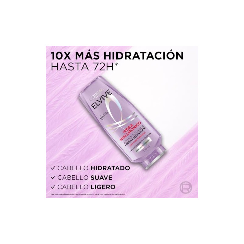 L'Oréal Paris Acondicionador Hidra Hialurónico Elvive 370 ml, 406 grams,