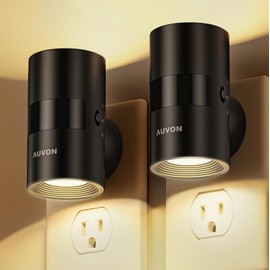 AUVON Tube Dimmable Night Light with Motion Sensor, LED Night Lights Plug into Wall with Dusk to Dawn Sensor & Rotatable Design, 1-100LM Adjustable Brightness Warm White for Bedroom, Hallway, 2-Pack