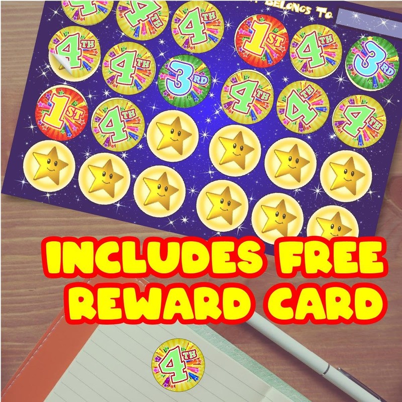 144 1st 2nd 3rd 4th Place Sports Day Star Stickers