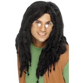 Smiffys Dreadlock Wig, Black , Hawaiian Luau Fancy Dress, Adult Dress Up Wigs