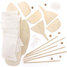 Baker Ross FE274 Wooden Pirate Ship Kits - Pack of 3, Wooden Crafts for Children to Decorate and Display, Kids Educational Activity