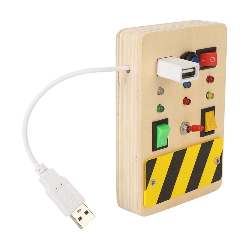 Light Switch Sensory Board Electric Wooden LED Early Education Color