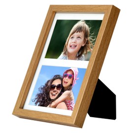 BD ART 17 x 23 cm (7 x 9-Inch) - Multiple Aperture Picture Frame for 2 Photos 4 x 6-Inch, OAK