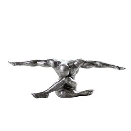 Casablanca Cliff Figure - Poly - Antique Silver Width 33 cm