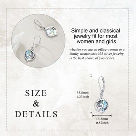 Star of David/Witch/Celtic/Shell/Cross/Dragonfly/Viking Earrings 925 Sterling Silver Moonstone Abalone Dangle Earrings Jewish Irish Jewellery Gifts for Ladies Ladies, Sterling Silver, Moonstone