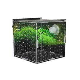 HEPBAK 1pcs Fish Tank Transparent Aquarium Single Double Multi Grid Isolation Box Small Fry Incubator Breeding Box Aquatic Pet Supplies (Color: 14x14x14cm)
