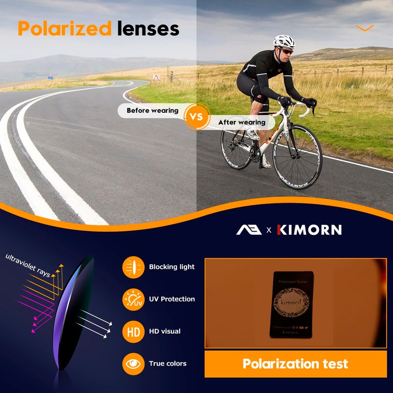 kimorn Polarized Sunglasses Fit Over Glasses for Men Women, Oversized