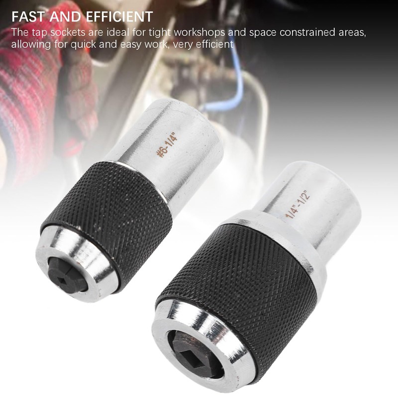 2Pcs Tap Socket Set Adjustable 3/8 Drive Ratcheting Tap Handle