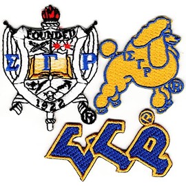 Sigma Gamma Rho 3-Pack A Embroidered Stick-On Applique Patches [Blue - 2"] - ID#50